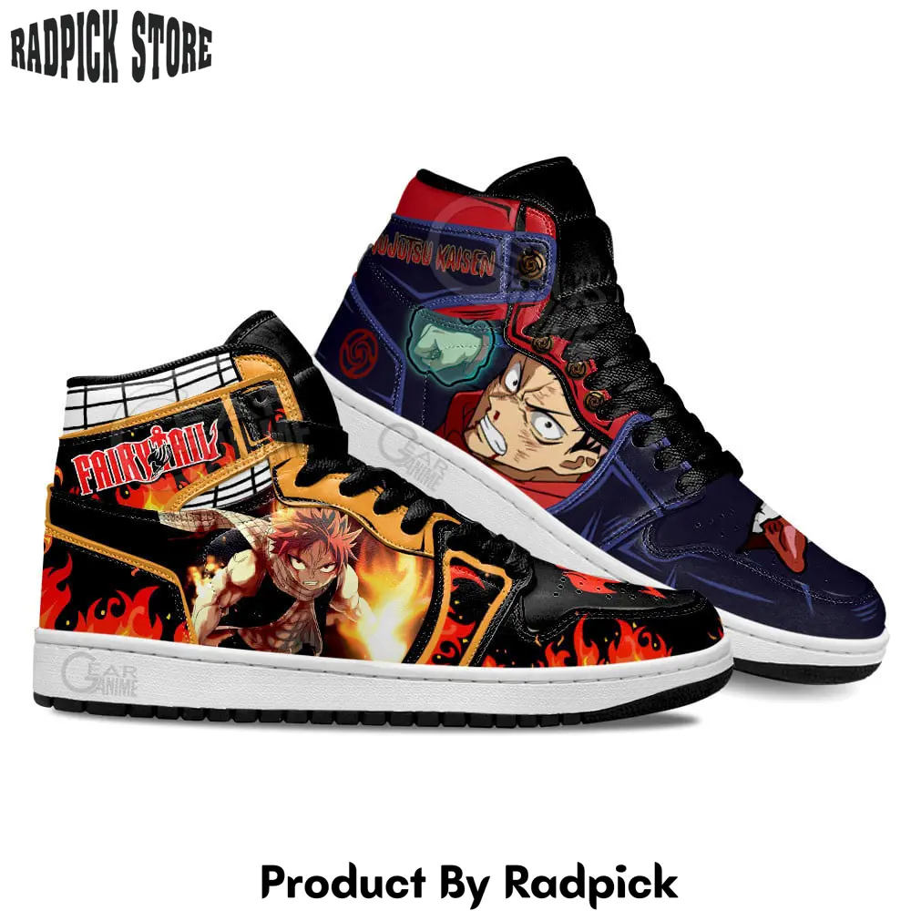 Yuji itadori and natsu dragneel air jordan high top sneakers anime mn30  rp0359746